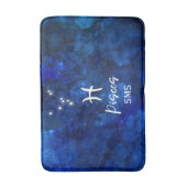 Vissen Sterrenbeeld Blauwe Melkweg Monogram Badmat (Voorkant Verticaal)