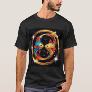Vissen Sterrenbeeld in een Kosmische Artistieke St T-shirt