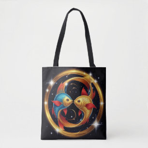 Vissen Sterrenbeeld in een Kosmische Artistieke St Tote Bag