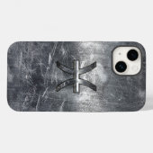 Vissen Sterrenbeeld in grunge stalen stijl Case-Mate iPhone Case (Achterkant (horizontaal))