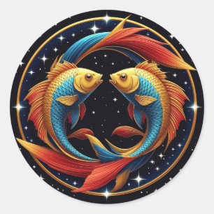 Vissen Sterrenbeeld Spiritueel Geschenk, Mysticus Ronde Sticker