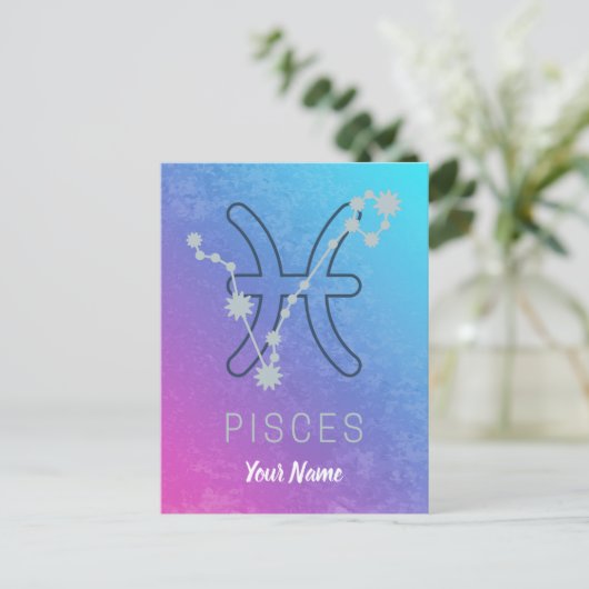 Vissen Sterrenbeeld Sterrenbeeld Horoscoop Sterren Feestdagenkaart (Staand voorkant)