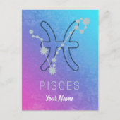Vissen Sterrenbeeld Sterrenbeeld Horoscoop Sterren Feestdagenkaart (Voorkant)