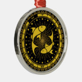 Vissen - Sterrenbeeld - Symbool - Horoscoop Metalen Ornament (Rechts)