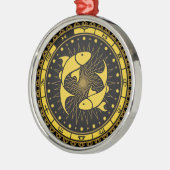Vissen - Sterrenbeeld - Symbool - Horoscoop Metalen Ornament (Links)