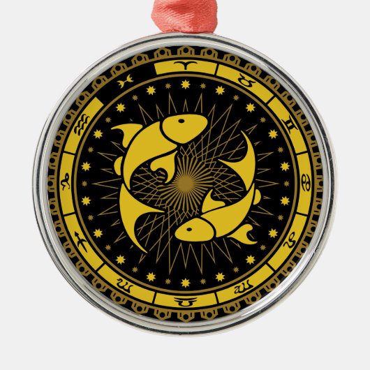 Vissen - Sterrenbeeld - Symbool - Horoscoop Metalen Ornament (Voorkant)