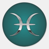 Vissen - Sterrenbeeld Symbool Ronde Sticker (Voorkant)