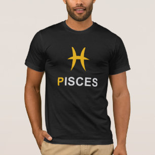 Vissen sterrenbeeld T-shirt in witte tekst