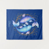 Vissen sterrenbeeld, twee sierlijke koi vissen wandkleed (Voorkant (horizontaal))