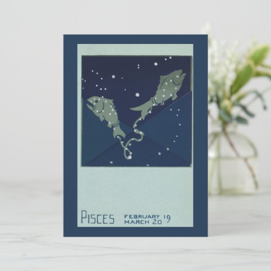 Vissen Sterrenbeeld Vintage Zodiac Astrologie (Staand voorkant)