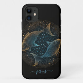 Vissen sterrenbeeld zwart en goud Case-Mate iPhone Case
