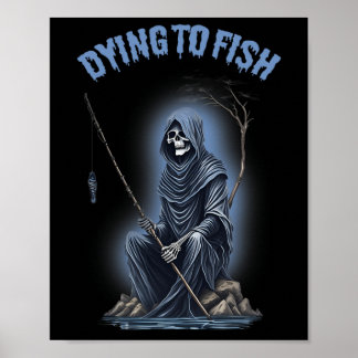 Vissen Sterven Om Te Vissen Reaper Horror Hallowee Poster