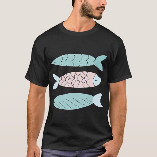 Vissen stripstijl t-shirt (Voorkant)