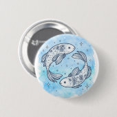 Vissen teken ronde button 5,7 cm (Voorkant /achterkant)