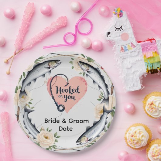 Vissen  Trouwthema voor vissenliefhebbers Papieren Bordje (Feest)