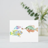 Vissen - Twee viskunst Afdrukken van schilderij va Briefkaart (Staand voorkant)