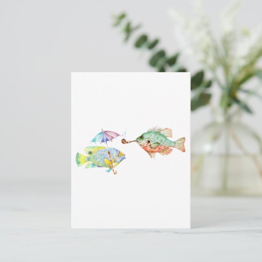 Vissen - Twee viskunst Afdrukken van schilderij va Briefkaart (Staand voorkant)