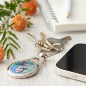 Vissen - Twee zeemeerminnen zwemmen in een lus Sleutelhanger (Zijkant)