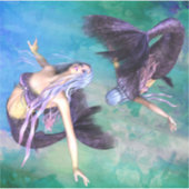 Vissen - Twee zeemeerminnen zwemmen in een lus Sticker (Voorkant)