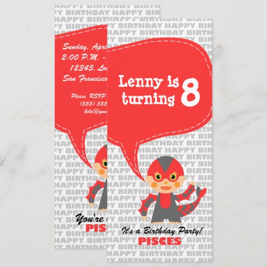 Vissen Uitnodiging Verjaardagsfeest (Voorkant / Achterkant)