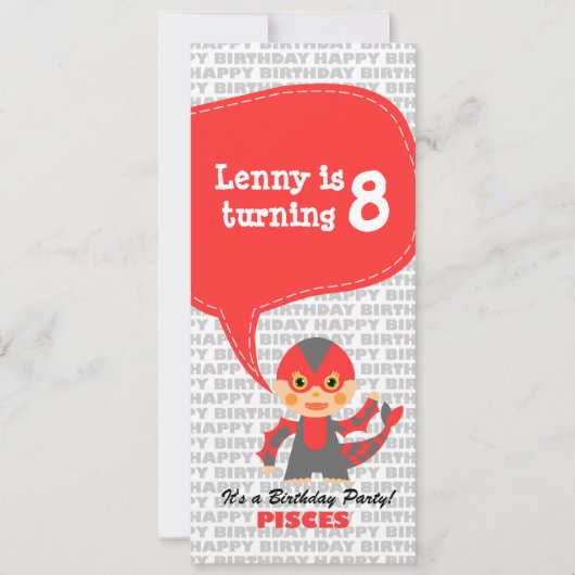 Vissen Uitnodiging Verjaardagsfeest (Voorkant)