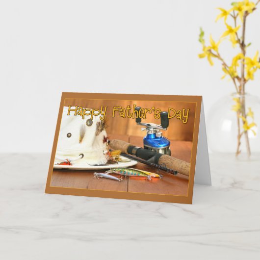 Vissen Vaderdag Kaart (Gele Bloem)