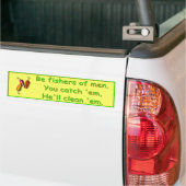 Vissen van mannen - Bumpersticker (Op Truck)