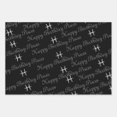 Vissen verjaardag grijs/zwart inpakpapier vel (Voorkant)