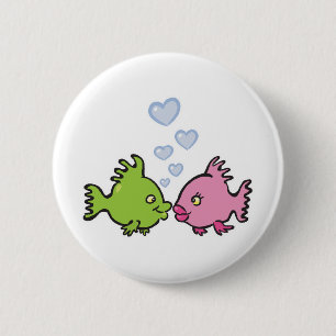 vissen verliefd valentijn ronde button 5,7 cm