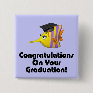 VISSEN - VIERKANTE BUTTON 5,1 CM