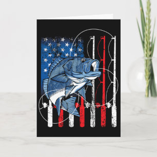 Vissen Vintage Amerikaanse Vlag Byss Visser Gesche Kaart