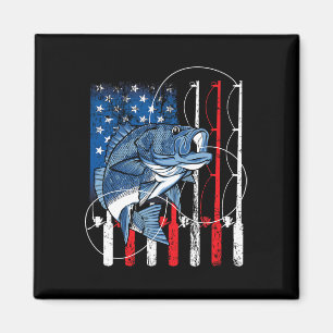 Vissen Vintage Amerikaanse Vlag Byss Visser Gesche Magneet