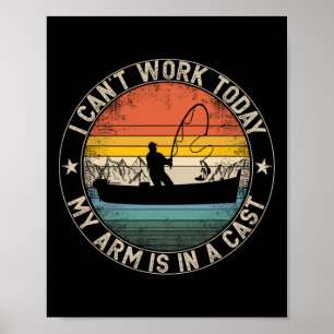 Vissen Vintage Ik Kan Helemaal Niet Werken Vandaag Poster