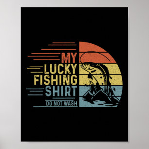 Vissen Vintage Retro Mijn Geluksvishemd Niet Doen Poster