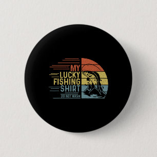 Vissen Vintage Retro Mijn Geluksvisshirt Niet Ronde Button 5,7 Cm