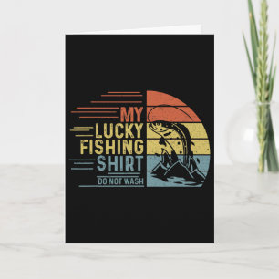 Vissen Vintage Retro Mijn Geluksvisshirt Niet Wass Kaart