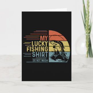 Vissen Vintage Retro Mijn Geluksvisshirt Niet Wass Kaart
