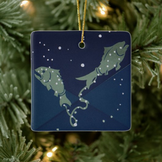 Vissen Vis Constellatie Zodiac Astrologie Keramisch Ornament (Boom)