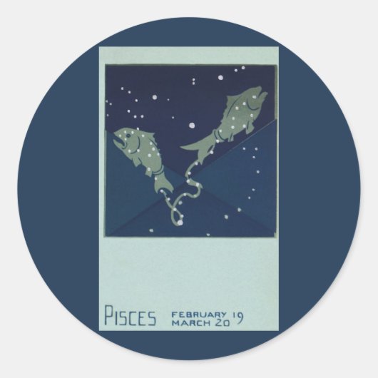 Vissen Vis Constellatie  Zodiac Astrologie Ronde Sticker (Voorkant)