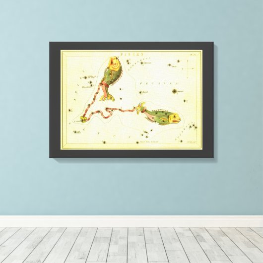 Vissen Vis, sterrenbeeld Urania's Mirror Canvas Afdruk (Insitu (Houten vloer))