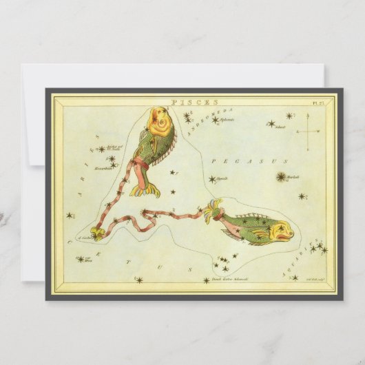 Vissen Vis,  sterrenbeeld Urania's Mirror Kaart (Voorkant)