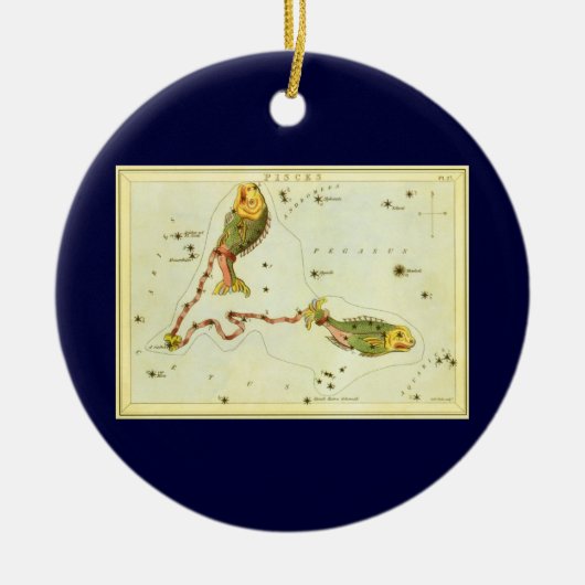 Vissen Vis,  sterrenbeeld Urania's Mirror Keramisch Ornament (Voorkant)