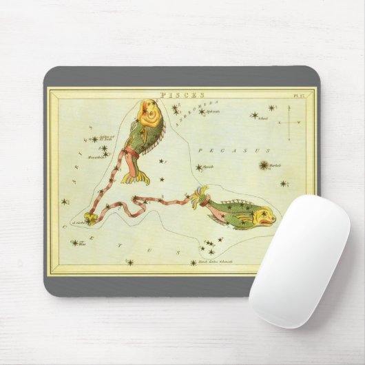 Vissen Vis,  sterrenbeeld Urania's Mirror Muismat (Met muis)