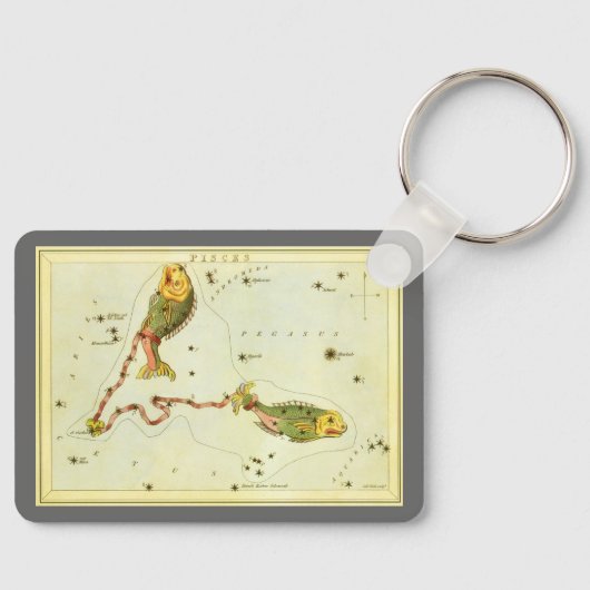 Vissen Vis,  sterrenbeeld Urania's Mirror Sleutelhanger (Voorkant)