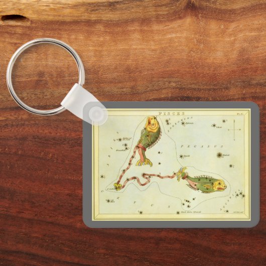 Vissen Vis, sterrenbeeld Urania's Mirror Sleutelhanger (Achterkant)
