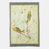 Vissen Vis,  sterrenbeeld Urania's Mirror Theedoek (Verticaal)