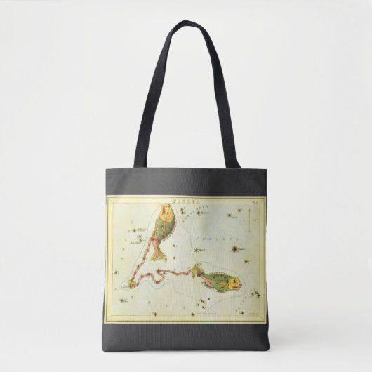 Vissen Vis, sterrenbeeld Urania's Mirror Tote Bag (Voorkant)