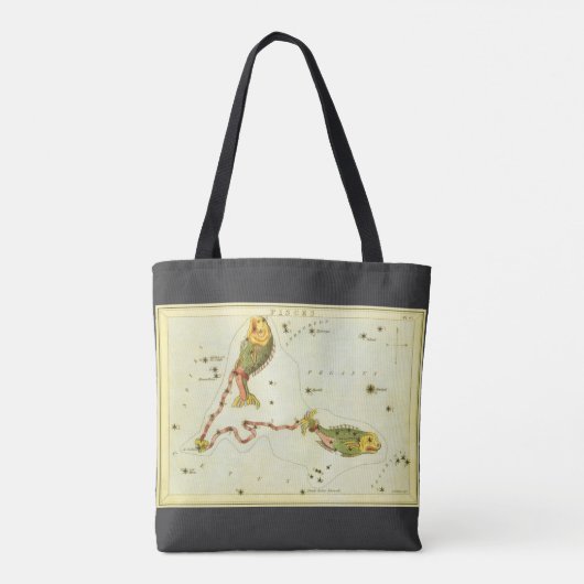 Vissen Vis, sterrenbeeld Urania's Mirror Tote Bag (Achterkant)