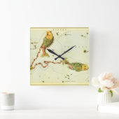 Vissen Vis,  sterrenbeeld Urania's Mirror Vierkante Klok (Huis)