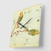 Vissen Vis,  sterrenbeeld Urania's Mirror Vierkante Klok (Hoek)